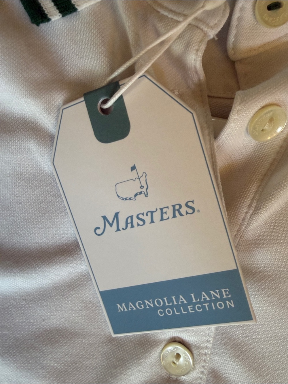 Masters women’s Magnolia Lane White Polo with Green Trim and Embroidered Logo, m - Picture 3 of 9